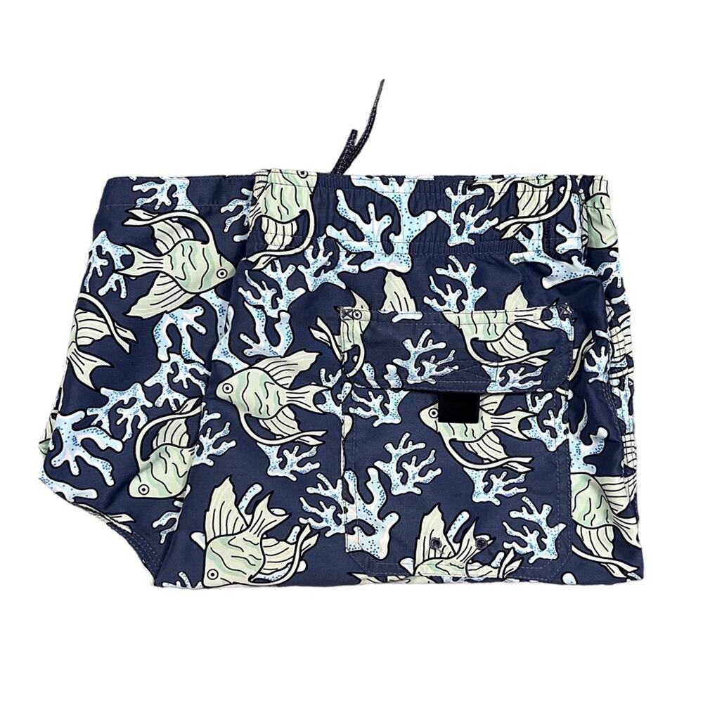 Vineyard Vines Coral Angel Fish Tropical Print 7” Board Shorts Trunks Mens MED - Picture 3 of 6